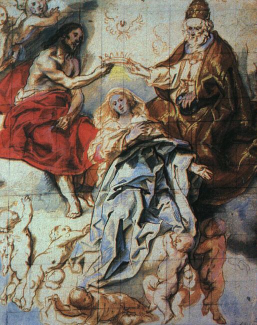 Jacob Jordaens The Coronation of The Virgin by the Holy Trinity Norge oil painting art